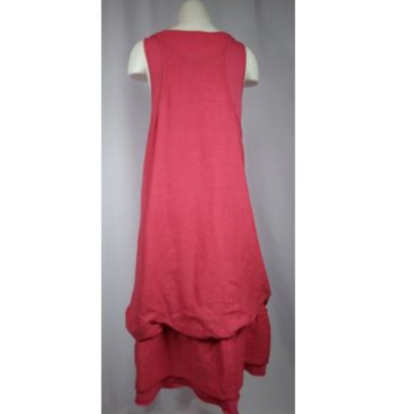 Ellamoda 2-pc Linen Peach Dress - Picture 6 of 7